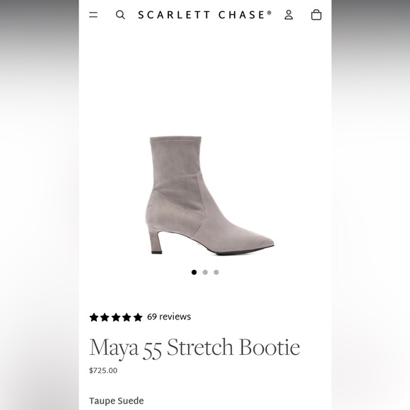 Scarlett Chase Maya 55 Stretch Booties grey barely used 9.5
